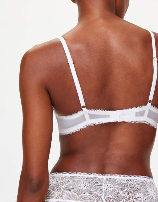 Knickerbox Alice non pad plunge bra in white - WHITE, 4 of 4