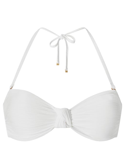 Knickerbox Bridal crinkle texture non-wired bikini top in white - WHITE, 5 of 6
