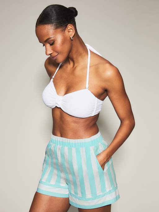 Knickerbox Bridal crinkle texture non-wired bikini top in white - WHITE, 6 of 6