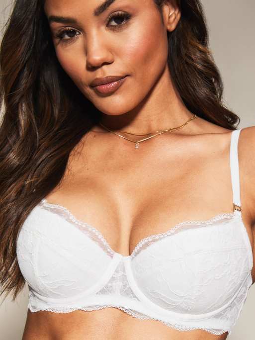 Knickerbox Bridal knickerbox nova lace padded balcony bra in white, 3 of 4