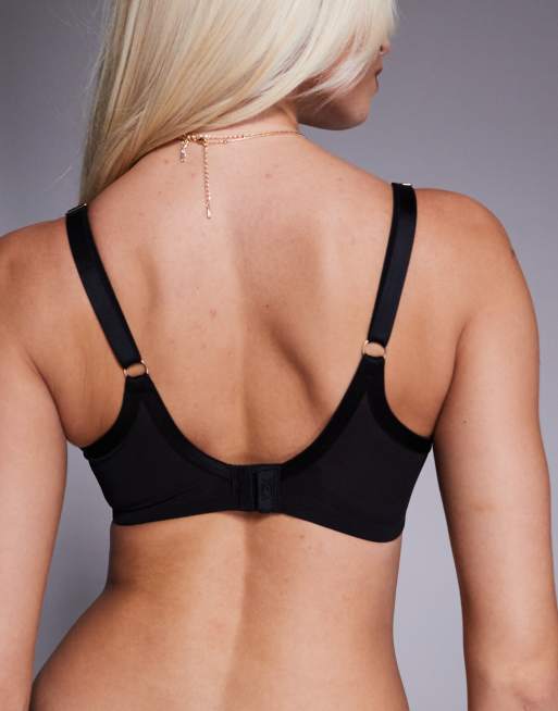 Knickerbox Classic Zadie fuller bust non-padded mesh plunge bra in black, 3 of 4