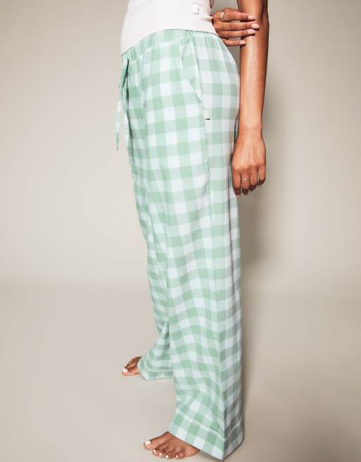 Knickerbox gingham vest top & trousers set in mid green, 2 of 4