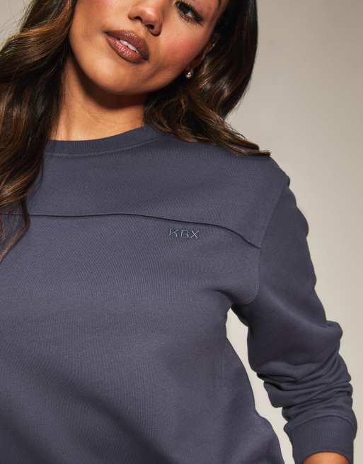 Knickerbox jessica cotton sweat jumper in dark blue, 2 of 4
