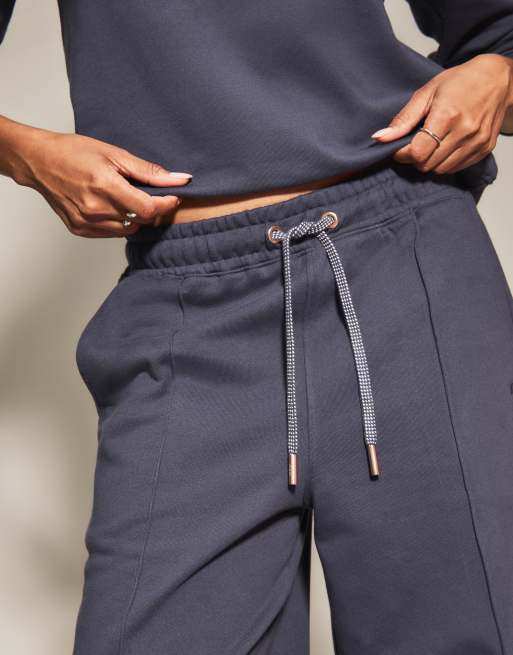 Knickerbox Jessica sweat wide leg trouser in blue, 2 of 5