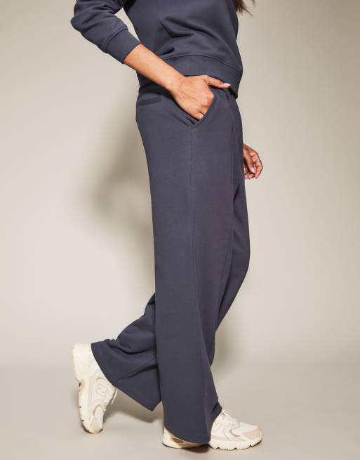 Knickerbox Jessica sweat wide leg trouser in blue, 3 of 5