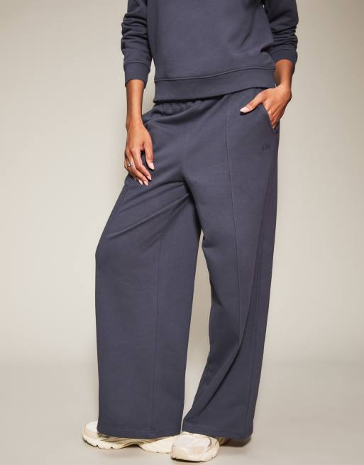 Knickerbox Jessica sweat wide leg trouser in blue, 4 of 5