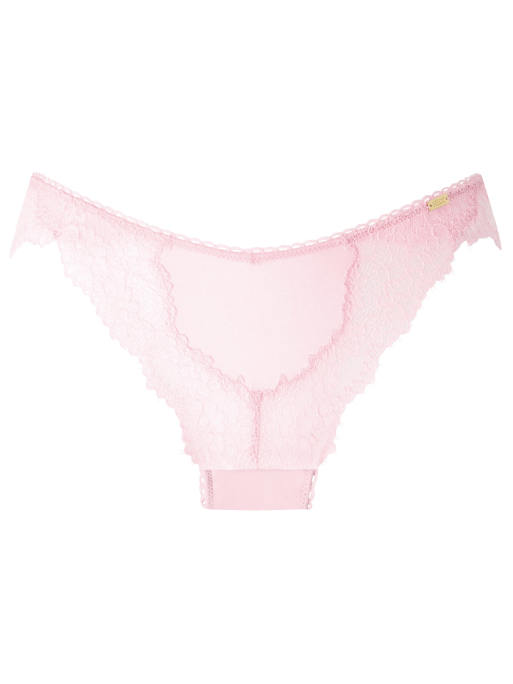 Knickerbox Knickerbox josie lace high leg brazilian knickers in pale pink, 4 of 4