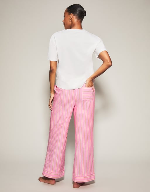 Knickerbox Lobster stripe trouser and t-shirt set in bright pink - PINK, 3 of 4