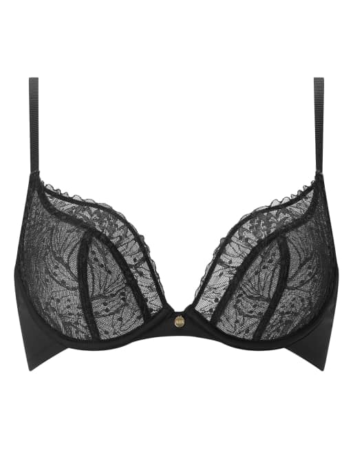 Knickerbox Louisa non pad plunge bra in black, 4 of 4