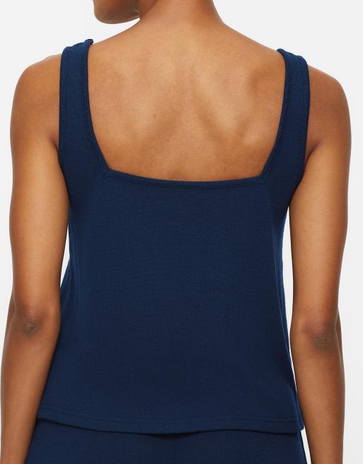 Knickerbox Marie brushed cami top in navy, 4 of 4