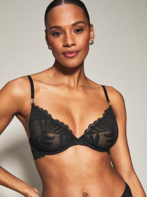 Knickerbox Olivia non padded plunge bra in black - BLACK, 2 of 5
