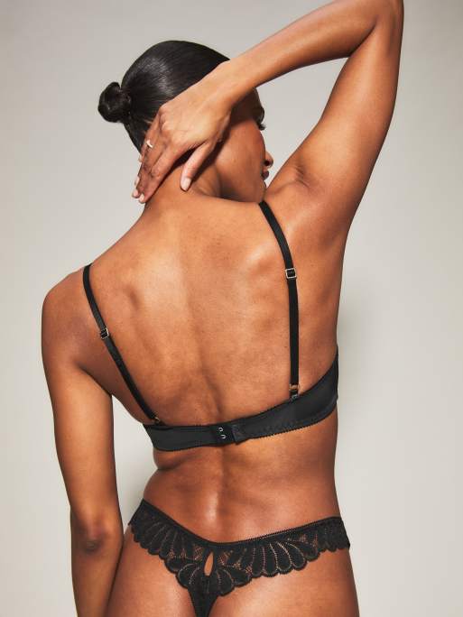 Knickerbox Olivia non padded plunge bra in black - BLACK, 3 of 5