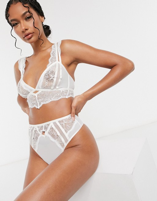 Knickerbox Planet Admirer cut-out detail recycled lace bralette in white