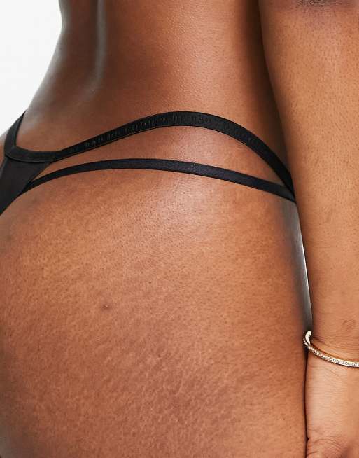 Knickerbox - Planet Serenity Seduction - Perizoma trasparente in rete con cut-out in pizzo nero, 2 di 4