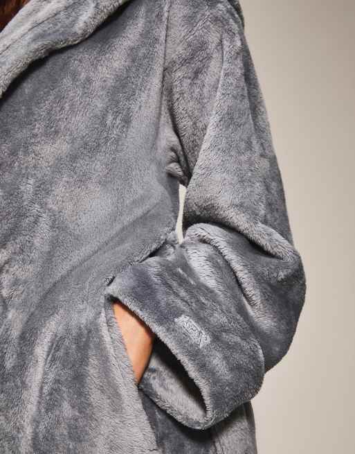 Knickerbox rosa cosy robe in dark grey, 3 of 4