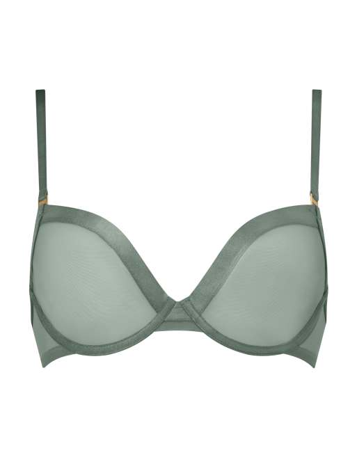 Knickerbox Zadie non pad plunge bra in green, 4 of 4