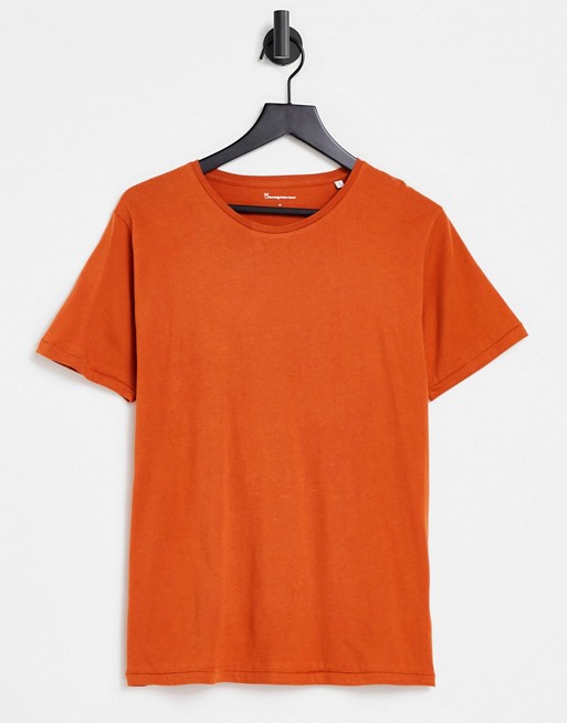 Knowledge Cotton Apparel organic cotton t-shirt in rust