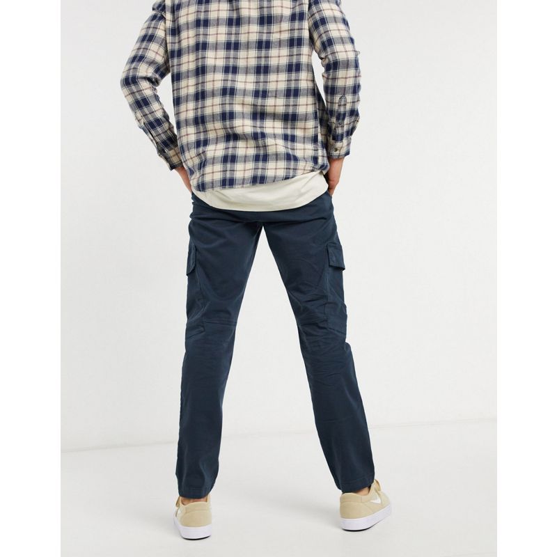 Pantaloni cargo lEi8S Knowledge Cotton Apparel - Pantaloni cargo in misto cotone organico blu navy