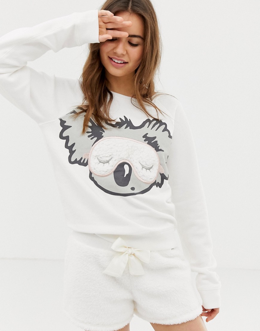 Koala fleece pyjamastop fra Gilly Hicks-Hvid