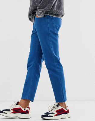 фото Кобальтово-синие классические джинсы asos design-синий