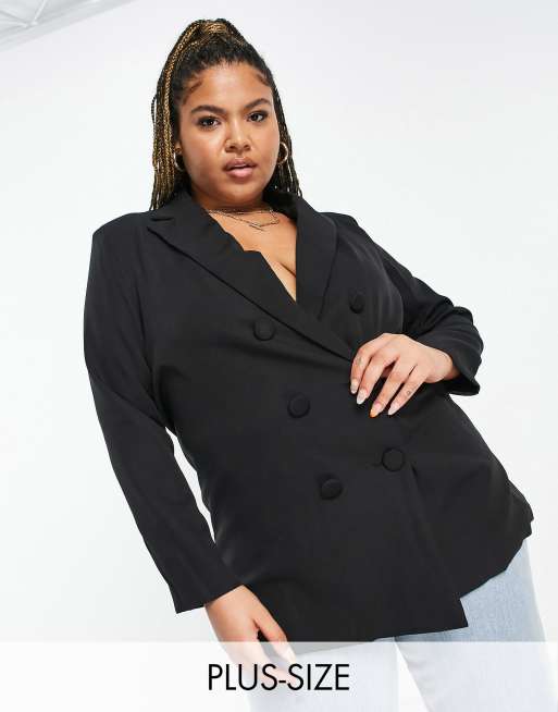 Koco & K Plus - Blazer taglio lungo nero