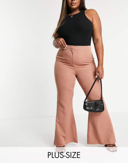 Koco & K Plus - Flare-broek met wijde pijpen in bruin
