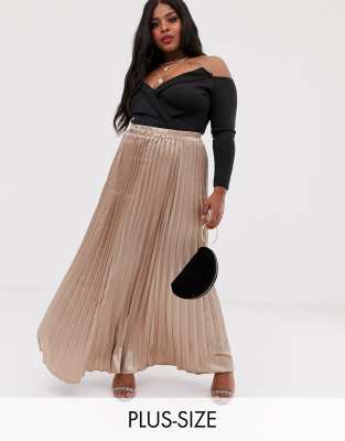 plus size maxi pleated skirts