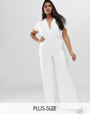all white wide leg jumpsuit
