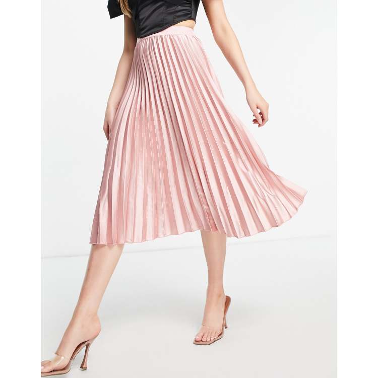 Dorothy Perkins Tall Pink Mesh Pleat Midi Skirt, $39, Dorothy Perkins