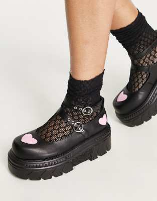 Koi Footwear KOI A Warriors Heart chunky mary janes in black