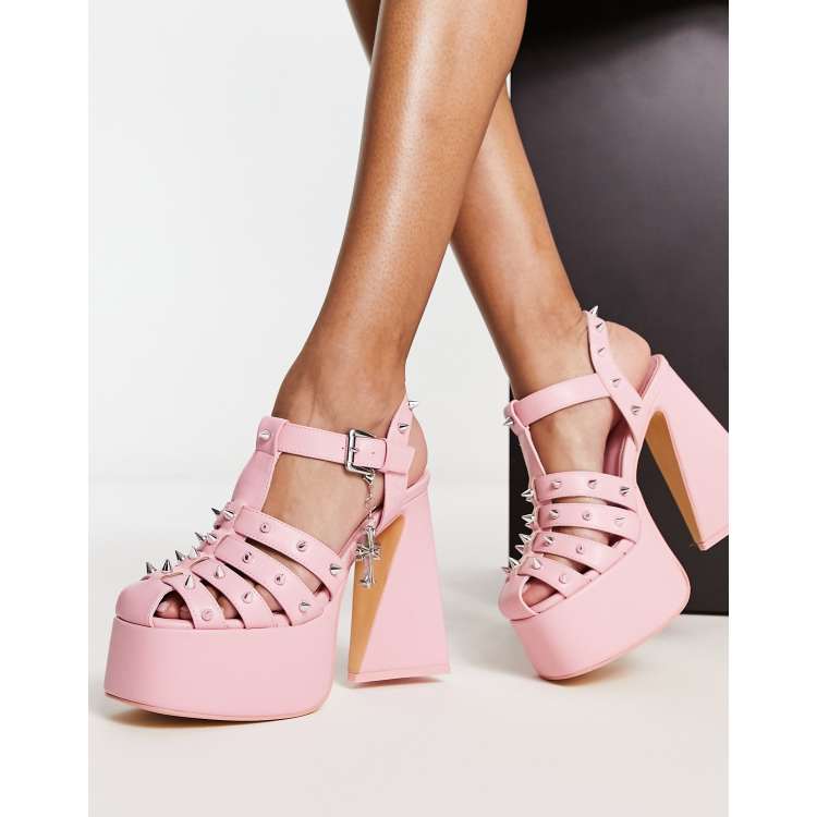 Caged discount platform heels