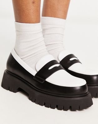 Koi Footwear Koi Birch Monochrome Chunky Loafers-black