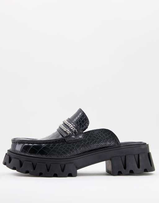 chunky backless loafers