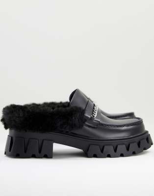 chunky backless loafers