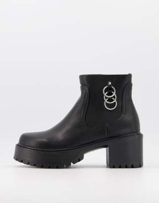 Koi Footwear KOI chunky heeled ankle boots in black - BLACK