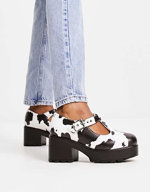 Nettie cow discount print mary janes