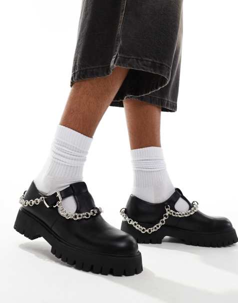 KOI Cosmere mens chain mary janes in black - view 1
