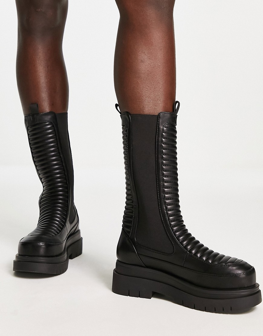 Koi Footwear Koi ember long padded boots in black
