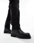 [Koi Footwear] KOI Fateless stacked biker boots in vintage black 9 Black