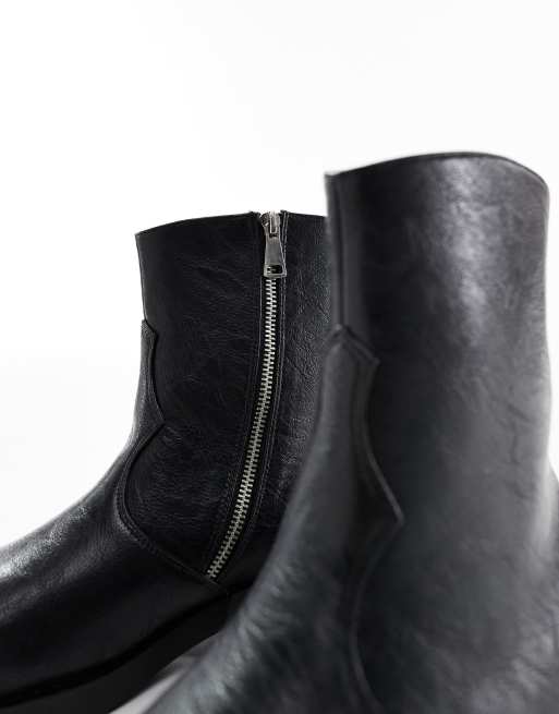 KOI Fateless stacked biker boots in vintage black, 2 of 4