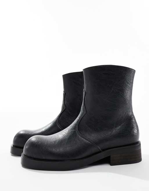 KOI - Fateless - Stivali stile biker nero vintage con suola sovrapposta, 4 di 4