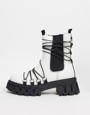 black boots white laces