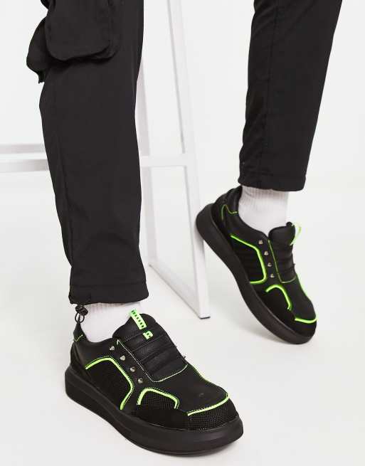 Koi Footwear - Baskets à détails contrastantes - Noir et jaune