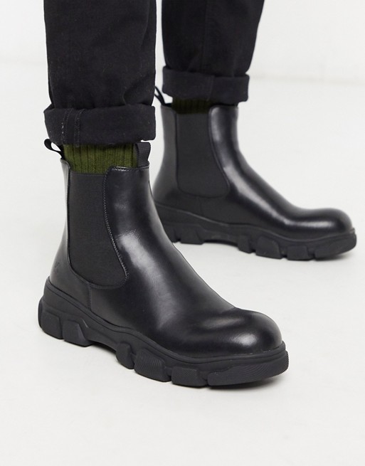 Koi Footwear Vegan chunky chelsea boots in black