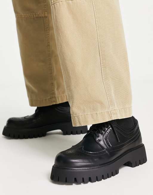 Koi Footwear casual brogue lace up shoes in black ASOS