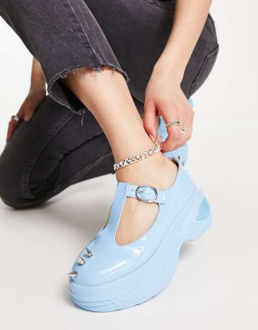 Koi Footwear – Dear – Blå grova skor med nitar, 3 av 4