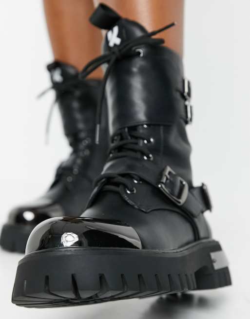 Metal hot sale combat boots