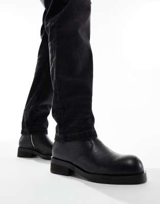 KOI Footwear - Fateless - Bottes de motard à semelle rainurée - Noir vintage