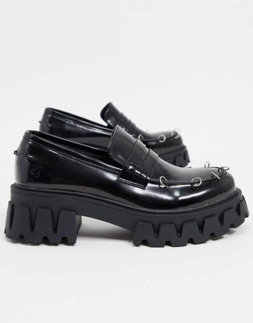 Koi Footwear Gensai Cyber Punk Robuste Loafer in Schwarz ASOS