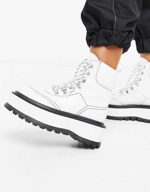 Koi Footwear Hyrda vegan flatform hiker in white